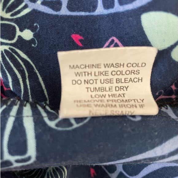 Shana Women Scrub Top L Navy Butterfly Medical Uniform Nurse Workwear Dental - Picture 9 of 11